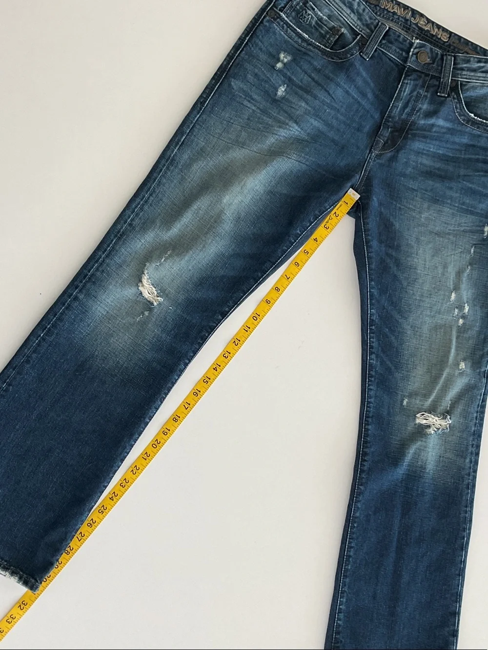 Mavi Men’s Faded Blue Distressed Jeans | JOSH regular – rise, boot cut 32 x 32